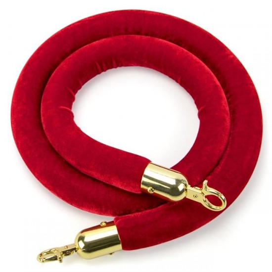 Velvet rope with chrome ends Velvet rope with chrome ends