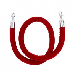 Velvet rope with chrome ends
