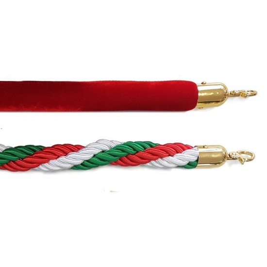 Velvet rope with chrome ends Velvet rope with chrome ends