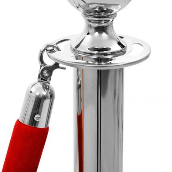 Velvet rope with chrome ends Velvet rope with chrome ends