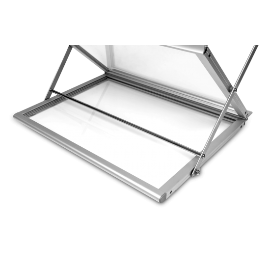 Стойка за брошури с размер А3 - модел Монтана със сив куфар