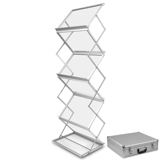 Стойка за брошури с размер А3 - модел Монтана със сив куфар