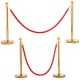 Pair of two golden barrier post & one red rope