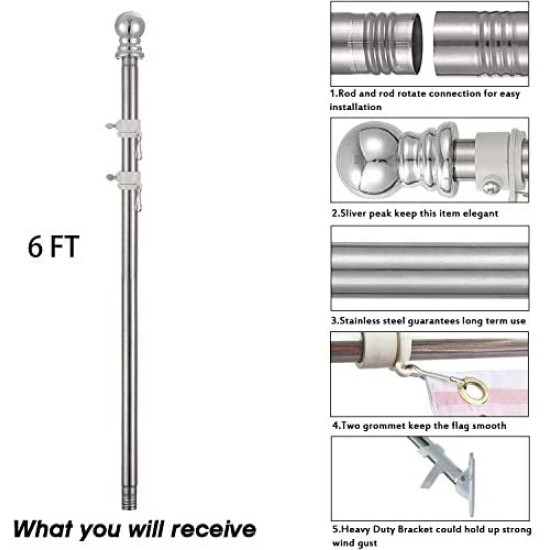 Facade sectional flagpole and flag holder Facade sectional flagpole and flag holder
