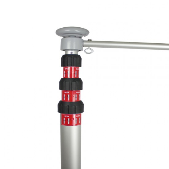 Telescopic aluminium flagpole up to 600 cm with rotating arm Telescopic aluminium flagpole up to 600 cm with rotating arm