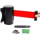 Individually retractable barrier stand with adjustable red belt 200 cm.