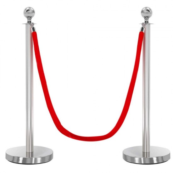 Silver post & rope barrier kit