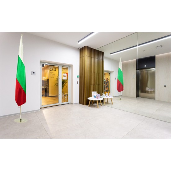 Interior chrome flagpole Interior chrome flagpole